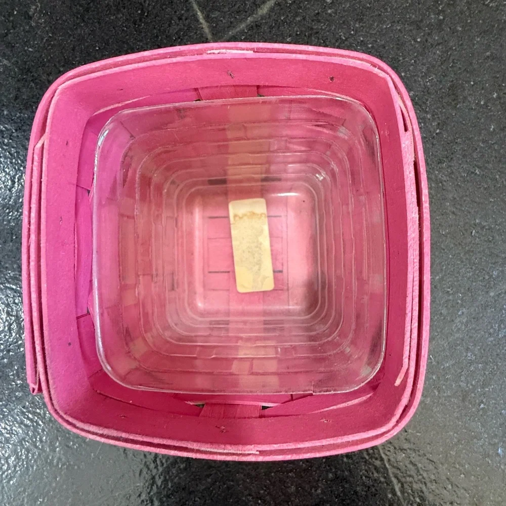 Longaberger Summer Brights 2010 Teaspoon Basket Pink w/ Plastic Liner